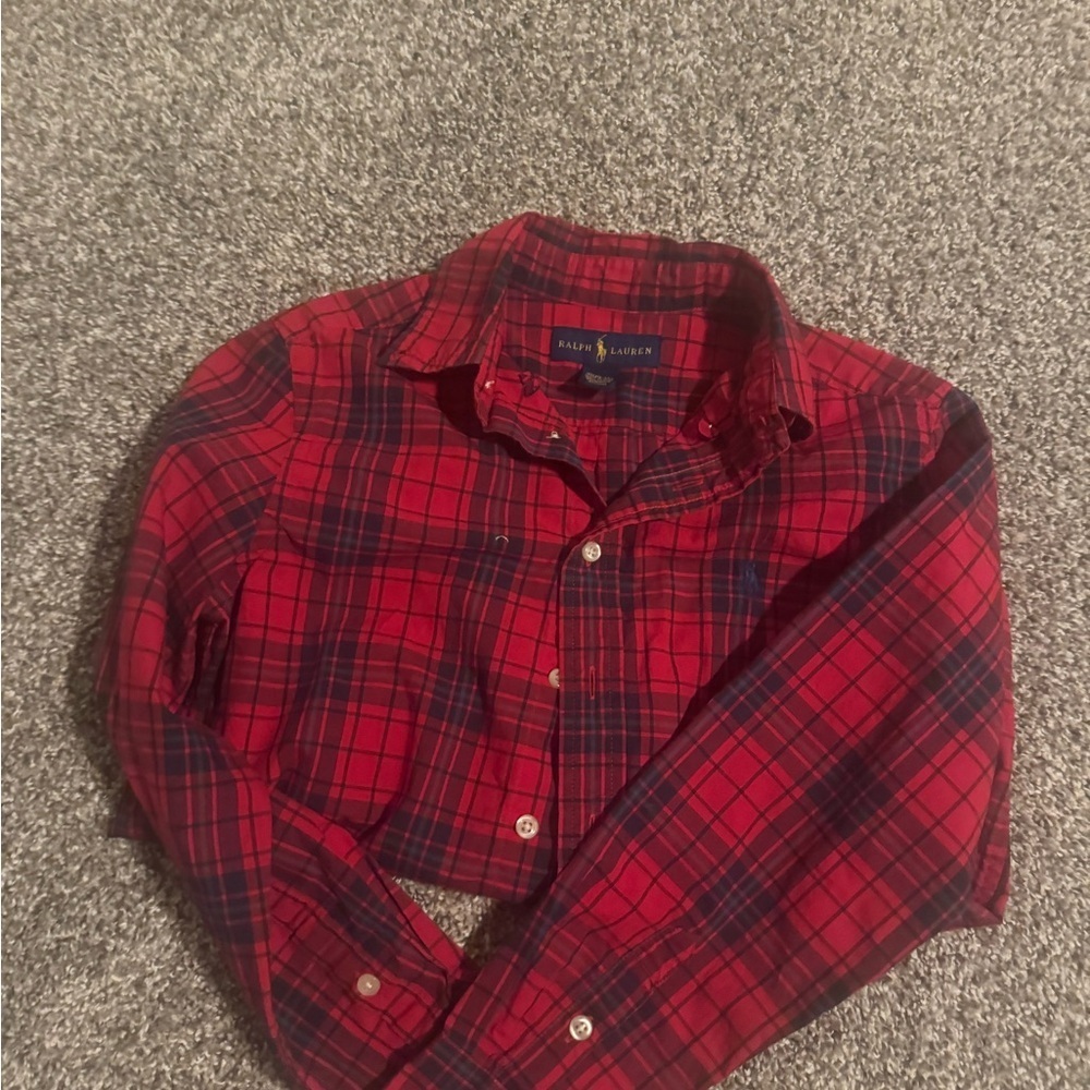 Ralph Lauren Red and Blue Plaid Shirt - Picture 1 of 8